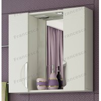 Шкаф-зеркало Francesca Доминго 75 С белый 2 шкафа