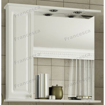 Шкаф-зеркало Francesca Империя 75 белый, правый
